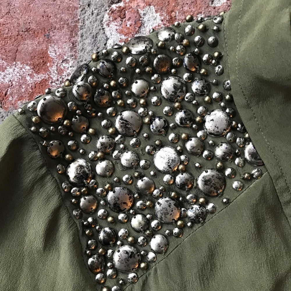 Love Sam Green beaded silk blouse - Picture 2 of 8